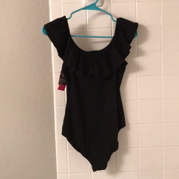 Mossimo Supply Co. Tops - Black ruffle bodysuit